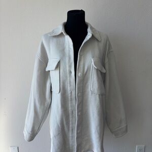 Forever 21 Off-White Cozy Hooded Jacket